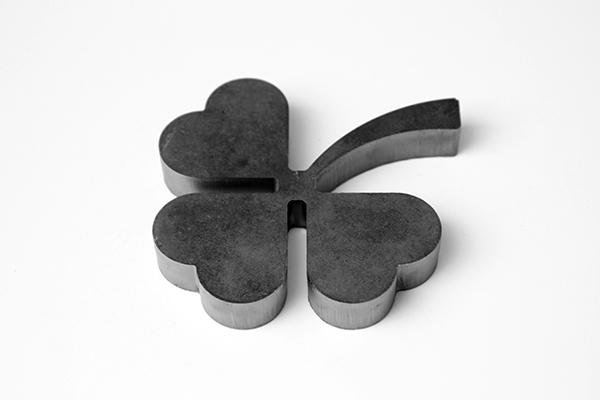Mild steel sample cut on a fiber laser cutting machine